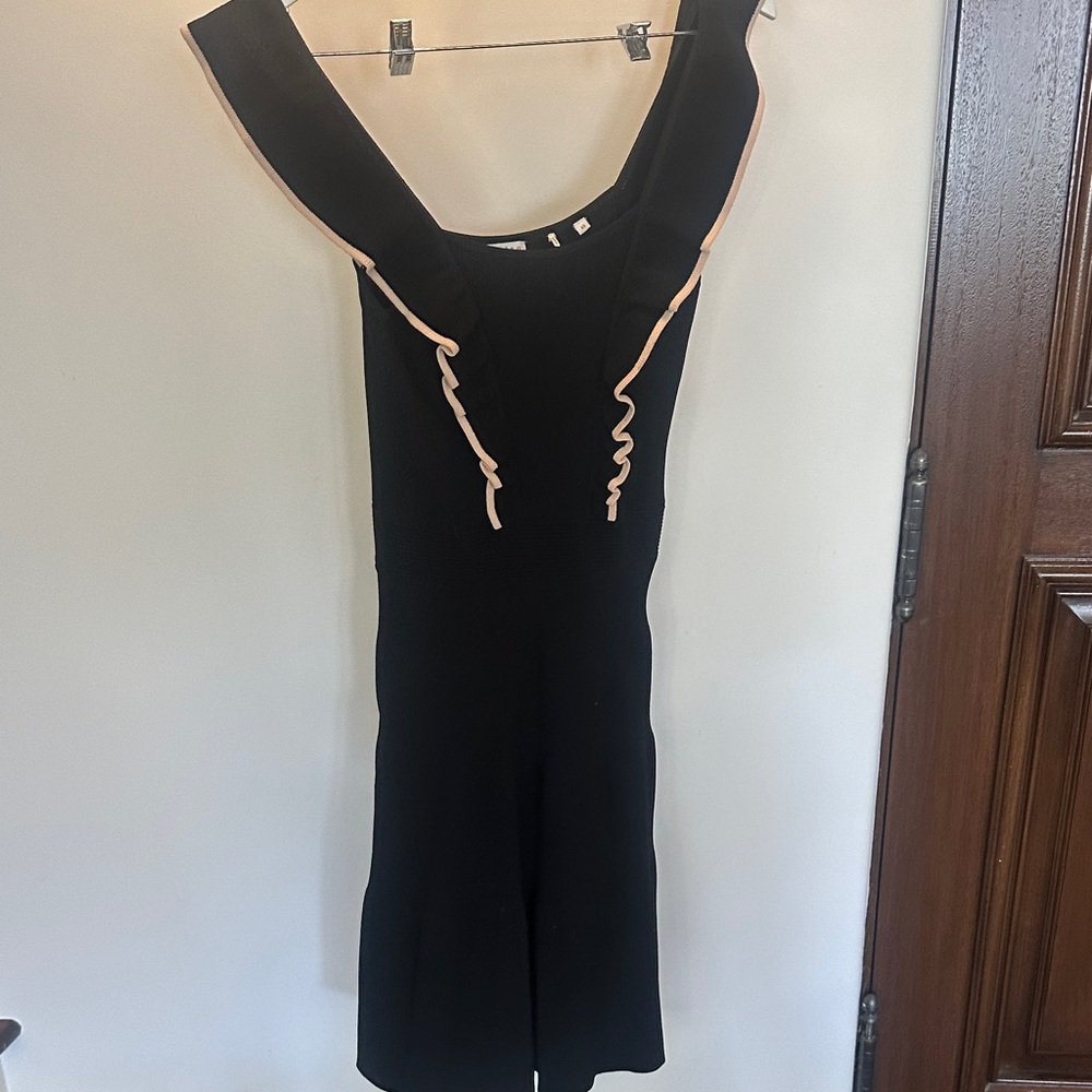 Sandro Black Ribbed Dress